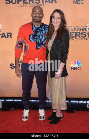 NBC's 'Jesus Christ Superstar' Appuyez sur la Princesse à l'église St Paul l'Apôtre - Tapis rouge avec des arrivées : Brandon Victor Dixon, Sara Bareilles Où : New York, New York, United States Quand : 27 Feb 2018 Crédit : Ivan Nikolov/WENN.com Banque D'Images