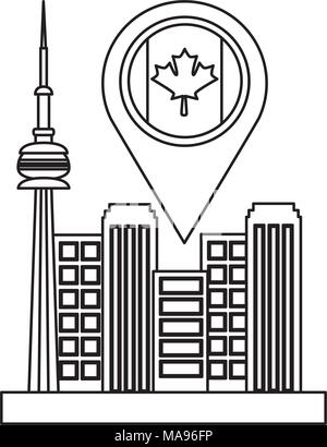 Pointeur de la ville canadienne de toronto carte situation Illustration de Vecteur