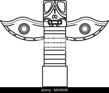 La culture traditionnelle nationale canadienne totem Illustration de Vecteur
