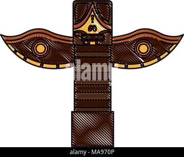 La culture traditionnelle nationale canadienne totem Illustration de Vecteur