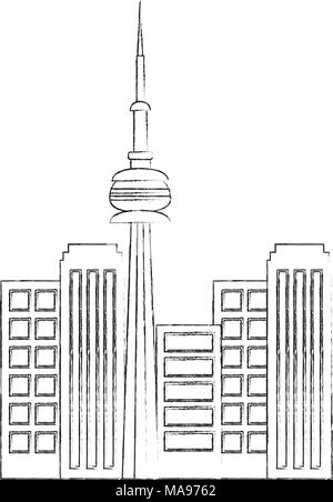 Canada Toronto city skyscrapers towers Illustration de Vecteur