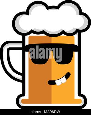 Happy beer personnage Illustration de Vecteur