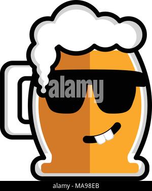 Happy beer personnage Illustration de Vecteur