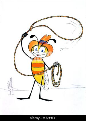 Wellbee, Centers for Disease Control (CDC) symbole national de la santé publique, couleur croquis, 1962. Image courtoisie Centres for Disease Control (CDC) / Mary Hilpertshauser. () Banque D'Images