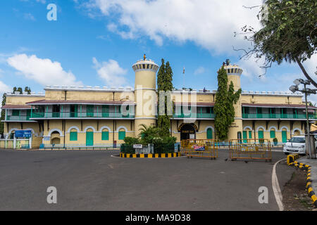 Port Blair, îles Andaman. L'Inde. Le 12 janvier 2018. Prison cellulaire à Port Blair, Andaman, l'Inde. Bâtiment historique construit par les Britanniques de façade. Banque D'Images