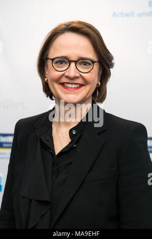 15 mars 2018, l'Allemagne, Nuremberg : Photo d'Annette Widmann-Mauz (CDU), de l'intégration fédérale désignée Commissaire, prises au cours de la Conférence des ministres de l'intégration. Photo : Daniel Karmann/dpa Banque D'Images