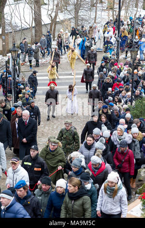 Wejherowska, Pologne, 30 Mar 2018. Passion Play en bon vendredi de Kalwaria Wejherowska dans Gdynia, Pologne. 30 mars 2018 © Wojciech Strozyk / Alamy Live News Banque D'Images