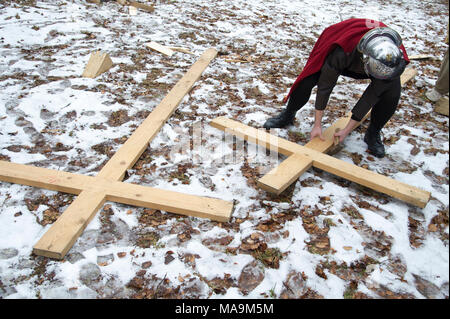 Wejherowska, Pologne, 30 Mar 2018. Passion Play en bon vendredi de Kalwaria Wejherowska dans Gdynia, Pologne. 30 mars 2018 © Wojciech Strozyk / Alamy Live News Banque D'Images