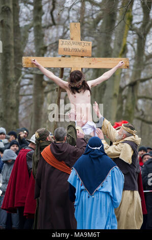 Wejherowska, Pologne, 30 Mar 2018. Passion Play en bon vendredi de Kalwaria Wejherowska dans Gdynia, Pologne. 30 mars 2018 © Wojciech Strozyk / Alamy Live News Banque D'Images