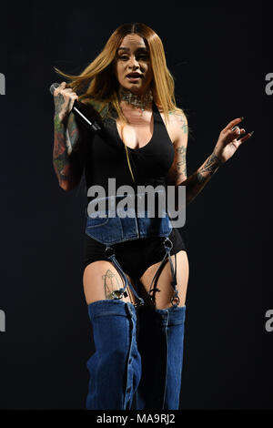 Miami, FL, USA. 30Th Mar, 2018. Kehlani fonctionne à l'AmericanAirlines Arena le 30 mars 2018 à Miami en Floride. Credit : Mpi04/media/Alamy Punch Live News Banque D'Images