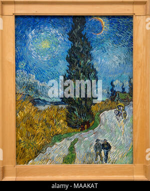 'Country road in Provence par nuit" par van Vincent van Gogh, musée Kroller Muller, Otterloo, Holland Banque D'Images