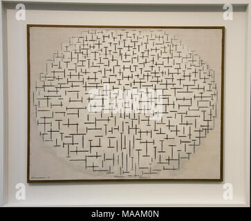 "Composition 10 en noir et blanc' par musée Kroller Muller à Mondriaan, Otterloo, Holland Banque D'Images
