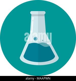 Icône d'un flacon de verre de laboratoire Illustration de Vecteur