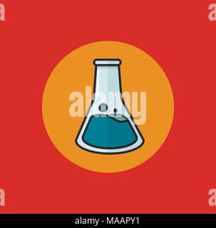 Icône d'un flacon de verre de laboratoire Illustration de Vecteur