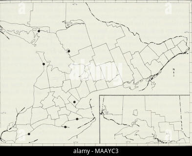 . Les vers de terre (lumbricidae et sparganophilidae) de l'Ontario . Fig. 41 La répartition de l'Ontario célèbre Sparganophilus eiseni. 115 Banque D'Images