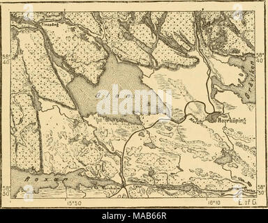 . La terre et ses habitants .. . 5 milles. Le célèbre cres de l'Taherrj ; enfin, sur les rives du lac de IMunksjon, la plus grande usine d'allumettes dans le monde", dont le produit a pénétré à l'îles des Mers du Sud et de l'intérieur de la Chine. Dans 187G il y avait ici à l'emploi 1 800 200 000 000 mains, qui produit des boîtes, ou environ 20 milliards d'allumettes, évaluée à environ 160 000 livres, et l'utilisation des forêts. Dans une île du lac Wetter est l'ancienne résidence royale de Wising, et au nord-ouest, entre les deux grands lacs, se trouve à Skara, qui se vante d'être la plus vieille ville de Suède. * Banque D'Images