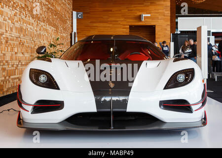 Vancouver, Canada - Mars 2018 : Ayera RS, voiture de route la plus rapide du monde. Prises au Salon de l'Auto de Vancouver 2018 Banque D'Images