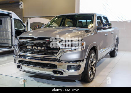 Vancouver, Canada - Mars 2018 : Dodge Ram 1500 Hemi, prises au Salon de l'Auto de Vancouver 2018 Banque D'Images