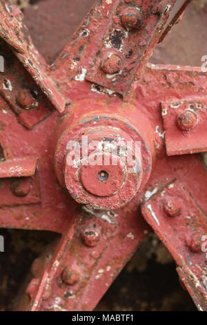 Close up rusty old hélice de fer rouge Banque D'Images