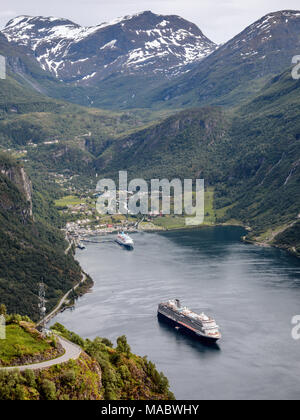 Le Geirangerfjorden est un fjord dans la région de Sunnmøre le comté de Møre og Romsdal (Norvège). Banque D'Images