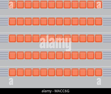 Vue d'en haut montrent des sièges du stade de football à la carte Illustration de Vecteur