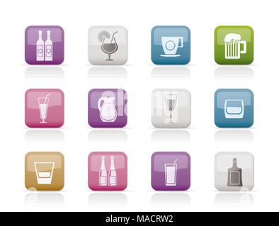 Différents types de verre icônes - vector icon set Illustration de Vecteur