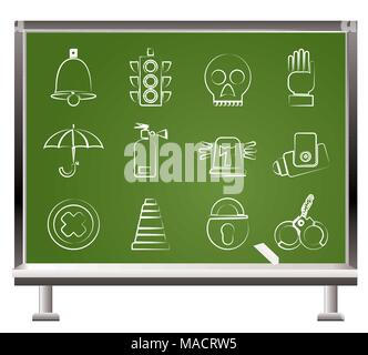 Les icônes de sécurité et de surveillance - vector icon set Illustration de Vecteur