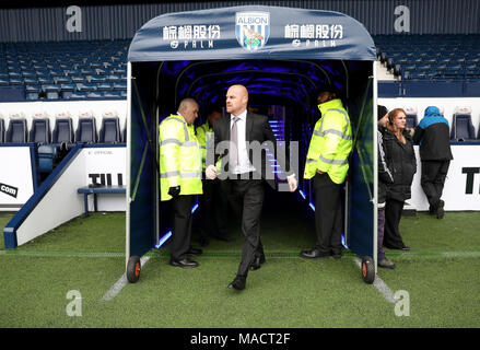 Burnley manager Sean Dyche avant la Premier League match à The Hawthorns, West Bromwich. Banque D'Images