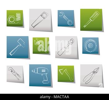 Différents types d'outils icônes - vector icon set Illustration de Vecteur