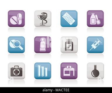 Et la pharmacie Medical icons - vector icon set Illustration de Vecteur