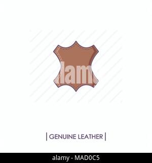 En cuir véritable de couleur isolées icône Illustration de Vecteur