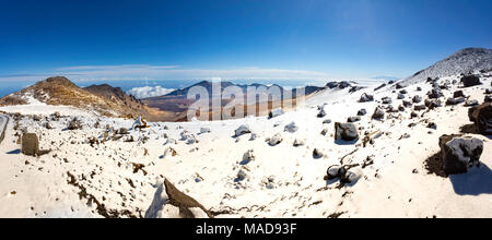 Une neige rare près du cratère de Haleakala sumit de dans le Parc National de Haleakala, Maui volcan dormant, New York. Banque D'Images