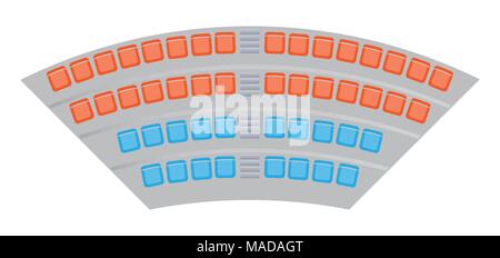 Vue d'en haut montrent des sièges du stade de football à la carte Illustration de Vecteur