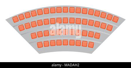 Vue d'en haut montrent des sièges du stade de football à la carte Illustration de Vecteur