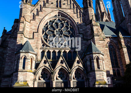 Façade ouest, St Paul, temple, église protestante luthérienne, 19e siècle, Strasbourg, Alsace, France, Europe, Banque D'Images