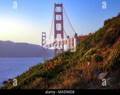 Le Golden Gate Bridge est un popuar destination touristique à San Francisco en Californie. Banque D'Images