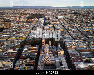 Par antenne, Eglise San Agustin, Templo de San Agustín, San Luis Potosi, Mexique Banque D'Images