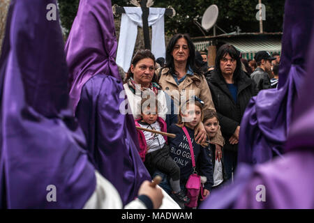 Palerme, Italie. 30Th Mar, 2018. Procession du Vendredi saint, célébration de Pâques dans la ville de Palerme, Sicile, Italie. Crédit : Antonio Melita/Pacific Press/Alamy Live News Banque D'Images