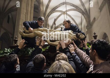 Alcala de Henares, Madrid, Espagne. Mar 31, 2018. Du lundi 26 mars au dimanche 1 avril, c'est célébré la Pâques à Alcala de Henares, ville du patrimoine mondial. Credit : Nacho Guadano/ZUMA/Alamy Fil Live News Banque D'Images