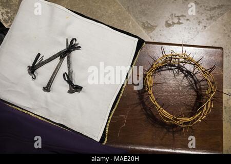 Alcala de Henares, Madrid, Espagne. Mar 31, 2018. Du lundi 26 mars au dimanche 1 avril, c'est célébré la Pâques à Alcala de Henares, ville du patrimoine mondial. Credit : Nacho Guadano/ZUMA/Alamy Fil Live News Banque D'Images