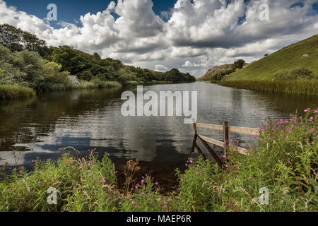 Mire Loch, East Lothian, est un homme d'eau douce fait situé sur le loch St Abb's Head dans la région des Scottish Borders, un peu plus d'un kilomètre au nord-ouest de St Abbs. Banque D'Images