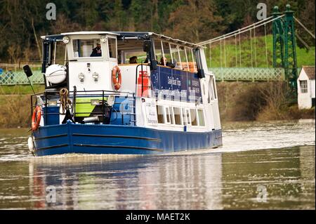 Sabrina river tour bateau sur la rivière Severn à Shrewsbury, Shropshire, Angleterre Banque D'Images