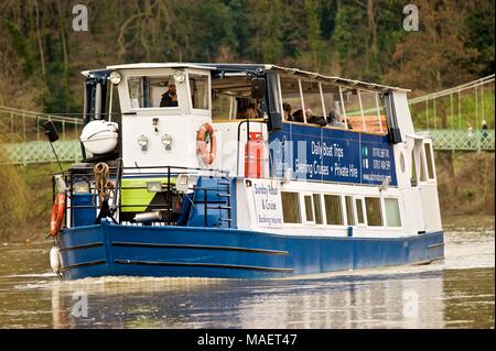 Sabrina river tour bateau sur la rivière Severn à Shrewsbury, Shropshire, Angleterre Banque D'Images