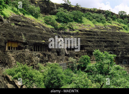 L'Inde. L'Ajanta Caves. Les monuments, grottes bouddhistes datant de 2ème siècle avant notre ère à ZM001 480 CE. Aurangabad district. L'État du Maharashtra. Banque D'Images