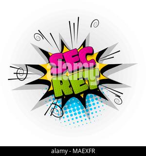 Bande dessinée secret pop art texte Illustration de Vecteur