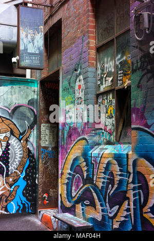 Entrée de la Croft Institute, un bar dans une ruelle de Melbourne au large de Chinatown. Banque D'Images