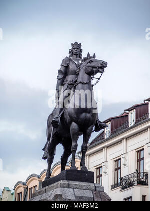 Monument de Grunwald. En plus de il cheval est roi Jagellon Władyslaw Banque D'Images