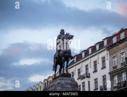 Monument de Grunwald. En plus de il cheval est roi Jagellon Władyslaw Banque D'Images