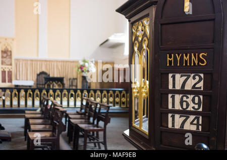 Détail de Christian chirch hymne avec à l'intérieur des numéros Banque D'Images
