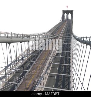 Pont de Brooklyn sur blanc. 3D illustration Banque D'Images